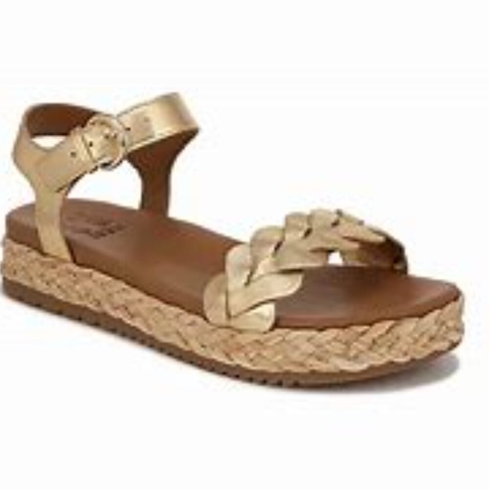 NIB - NATURALIZER NEILA ANKLE STRAP ESPADRILLE GOLD SANDAL